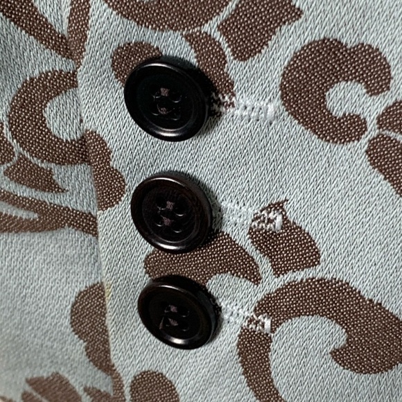 St. Emile Floral Print Cotton Blazer Jacket Blue Brown Size 8 - Picture 10 of 15